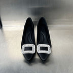 Damen elegante Pumps mit funkelndem Strass-Buckle und schickem Absatz R&B