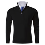 Herren eleganter Stehkragenpullover mit Reißverschluss