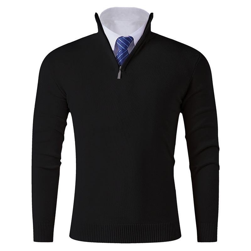 Herren eleganter Stehkragenpullover mit Reißverschluss