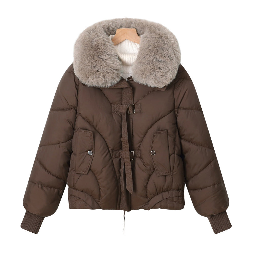 Damen Wattierte Winterjacke mit luxuriösem Kunstfellkragen und praktischen Taschen R&B