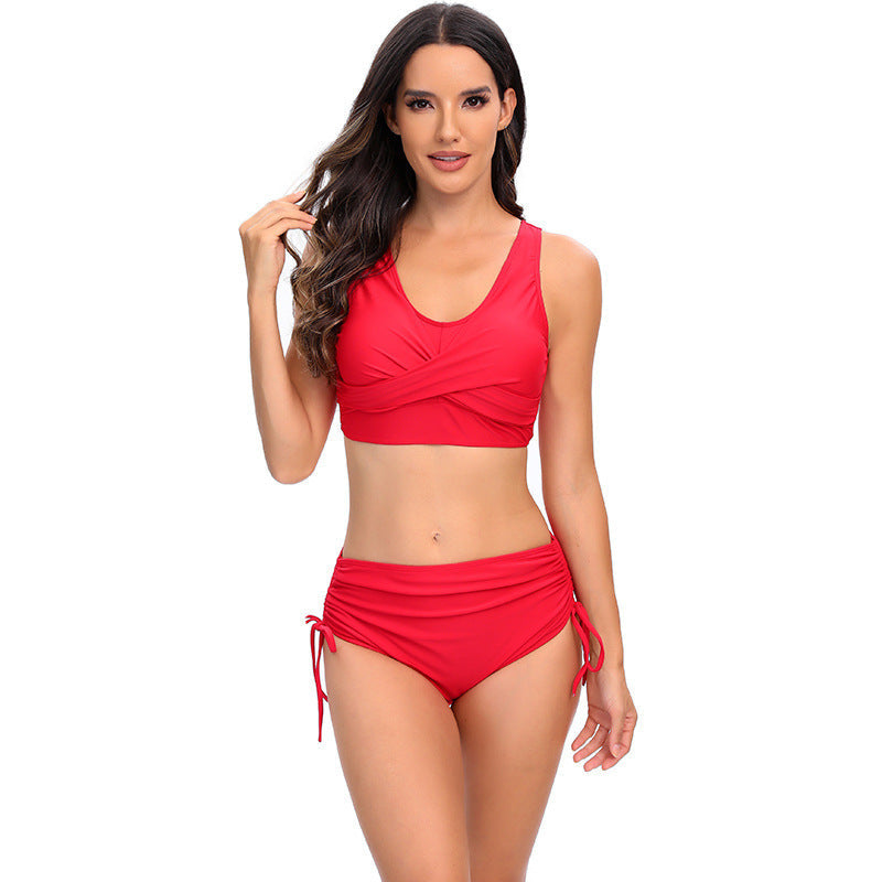Damen Hochtailliertes Bikini-Set mit verstellbaren Trägern R&B