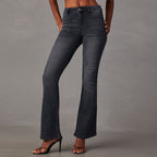 Damen Flared Jeans mit hoher Taille und stylischem Schnitt R&B