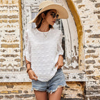 Damen Bluse mit eleganten Puffärmeln und trendigen Texturdetails R&B