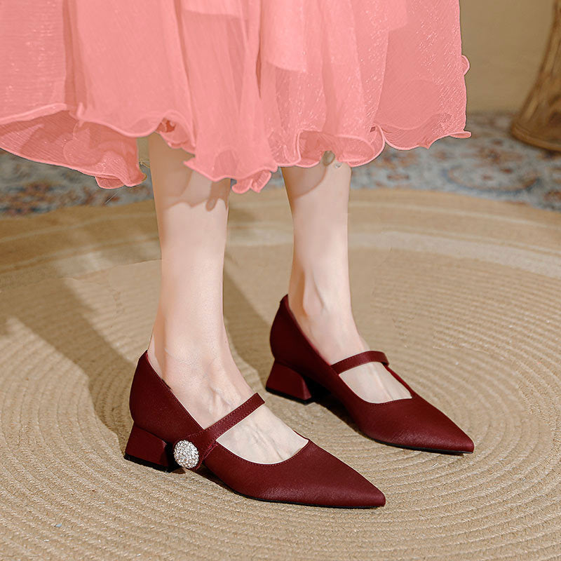 Damen elegante Ballerinas mit modischem Strassdetail