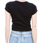 Damen Crop-Top mit kreativem Grafikdruck und lässigem Schnitt R&B