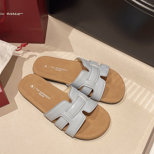 Damen Trendige Slide-Sandalen mit modischem Riemendetail R&B