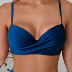 Damen Hochgeschnittener Bikini mit elegantem Wickeloberteil R&B