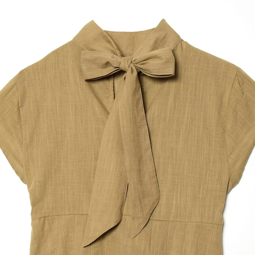 Damen Blusenshirt mit elegantem Stehkragen und plissierten Details R&B