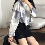 Damen cropped Sweatshirt mit modernen Batik-Designs und lässigem Schnitt