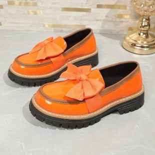 Damen Modische Loafers mit dekorativem Schleifendetail R&B