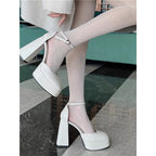 Damen elegante Plateau-Pumps mit modischem Riemendesign R&B
