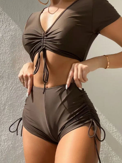 Damen Sportliches Bikiniset mit modischer Raffung R&B