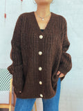 Damen Strickjacke mit luxuriöser Struktur und eleganten Knopfdetails R&B