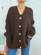 Damen Strickjacke mit luxuriöser Struktur und eleganten Knopfdetails R&B