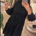 Damen Kurzärmeliges Kleid mit Punkte-Muster und modischen Rüschendetails R&B