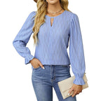 Damen Strickbluse mit dekorativen Ärmelabschlüssen R&B