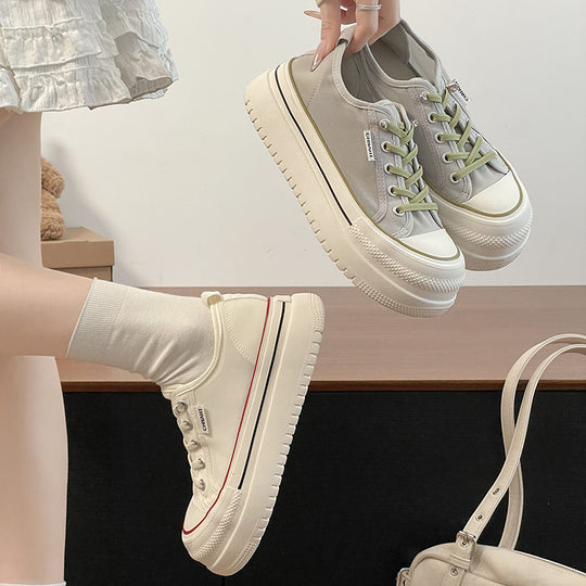 Damen Komfortable Sneaker mit dicker Plateau-Sohle und atmungsaktivem Obermaterial R&B
