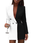 Damen Blazer-Kleid im modernen Zwei-Ton-Stil R&B