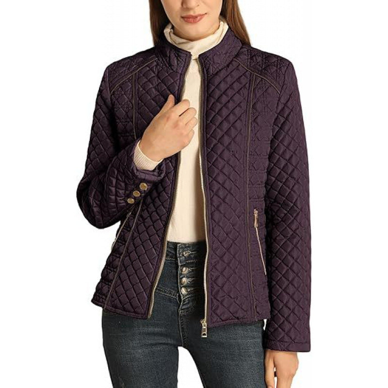 Damen gesteppte Freizeitjacke mit hohem Kragen R&B