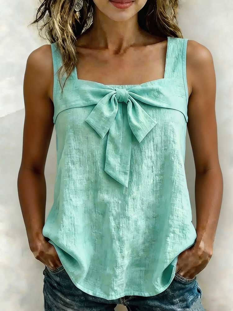 Damen Chice Freizeitbluse mit dekorativem Schleifen-Ausschnitt R&B