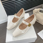 Damen Ballerina-Schuhe mit elegantem Riemchen und modischer Schnalle