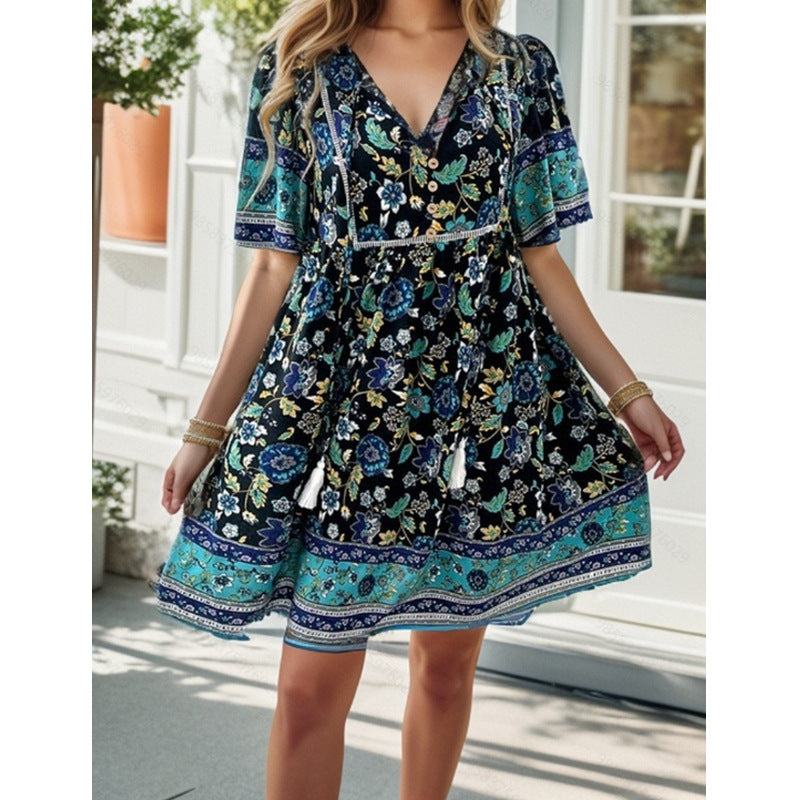 Damen Blühendes Sommerkleid mit Volant R&B