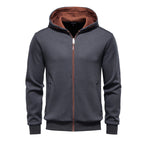 Herren funktionale Sweatjacke mit praktischer Kapuze und modernem Reißverschluss
