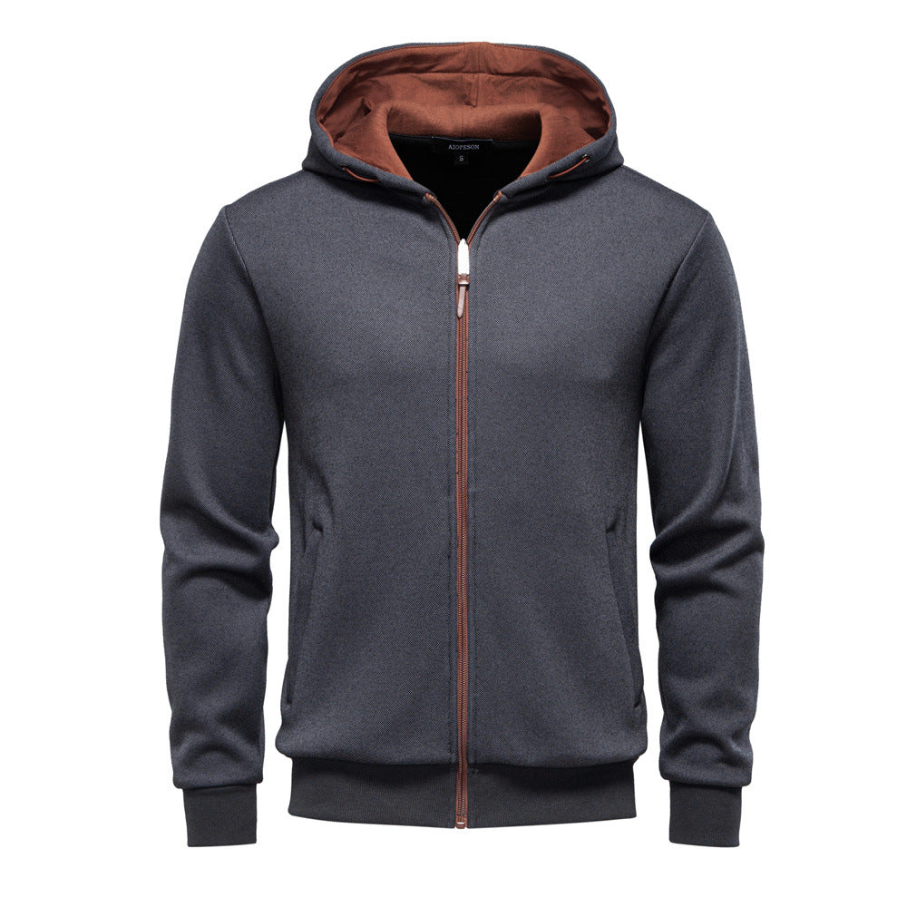 Herren funktionale Sweatjacke mit praktischer Kapuze und modernem Reißverschluss