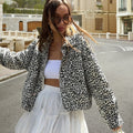 Damen Modische Leopardenjacke mit lässigem Schnitt R&B