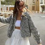 Damen Modische Leopardenjacke mit lässigem Schnitt R&B