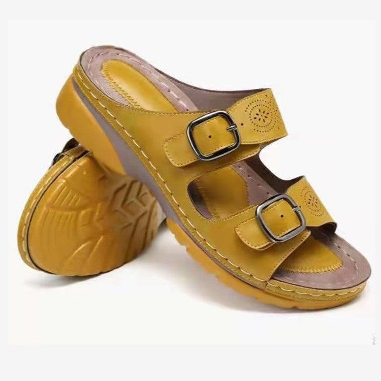Damen Fußbett-Sandalen mit verstellbaren Riemen und anatomischer Dämpfung R&B