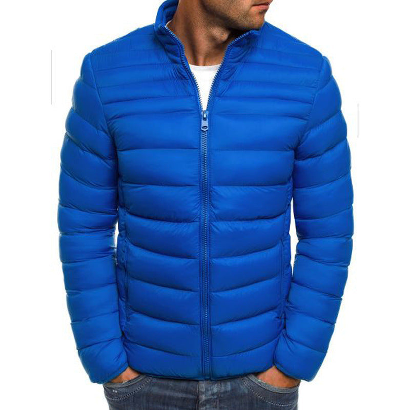 Herren modische Steppjacke mit hohem Kragen und seitlichen Reißverschlusstaschen R&B