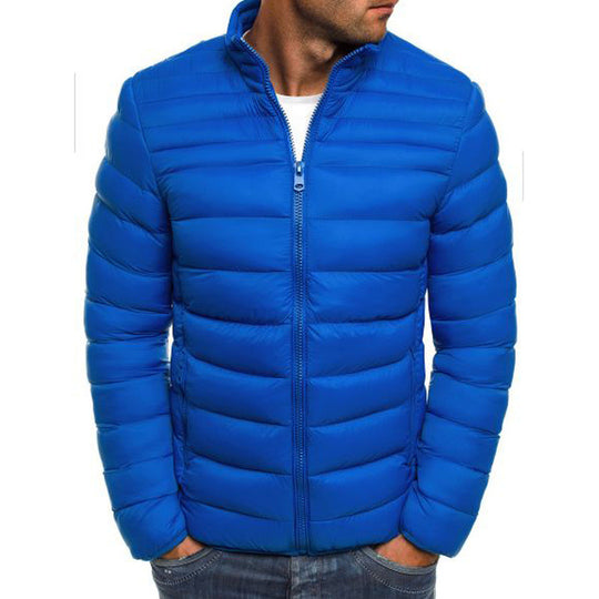 Herren modische Steppjacke mit hohem Kragen und seitlichen Reißverschlusstaschen R&B