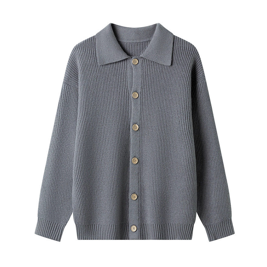 Damen Gemusterte Strickjacke mit Kragen und Knopfleiste R&B