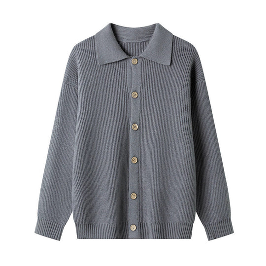 Damen Gemusterte Strickjacke mit Kragen und Knopfleiste R&B