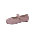 Damen elegante Ballerina-Schuhe mit verstellbarem Riemchen und goldener Schnalle R&B