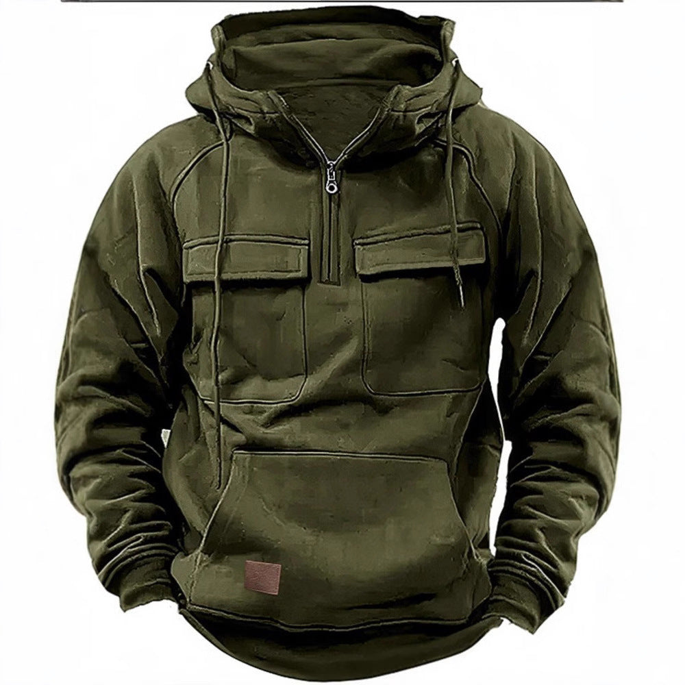 Herren funktionale Kapuzenpullover mit praktischen Taschen R&B