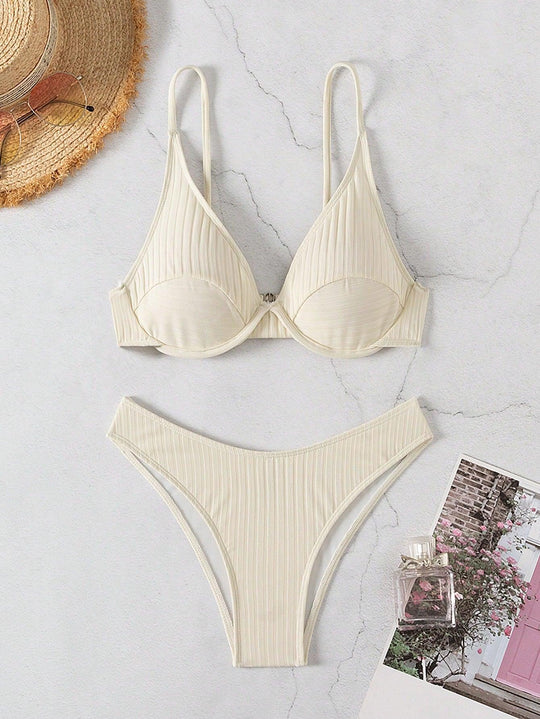 Damen Triangel-Bikini mit eleganter Rippstruktur R&B