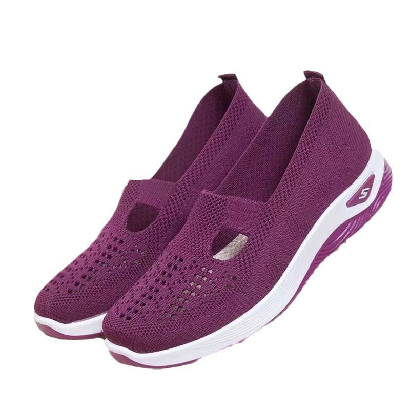 Damen Slip-On Sneakers mit atmungsaktivem Strick-Obermaterial und flexibler Sohle R&B