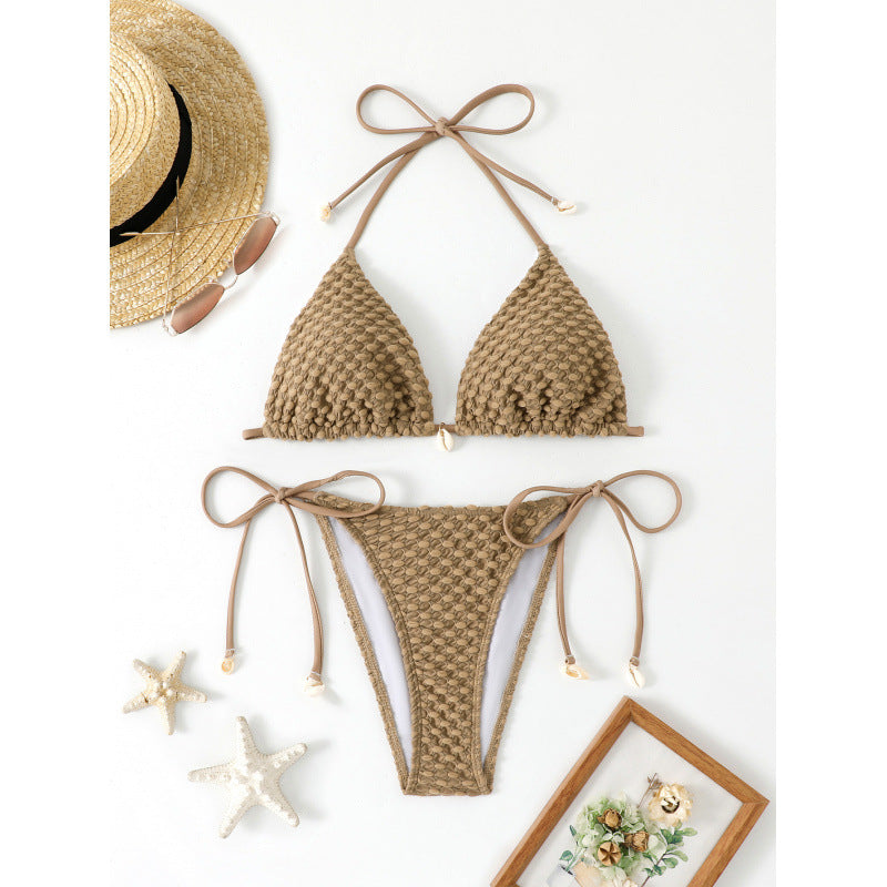 Damen Triangel-Bikini mit kunstvollem Häkelmuster R&B