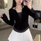 Damen Langarmshirt mit modernem Knopfleistentwurf und lässigem Schnitt