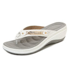 Damen Komfortable Flip-Flops mit dekorativem Schmuckelement R&B