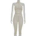 Damen Sportlicher Bodysuit mit modischem Polka-Dot-Muster R&B