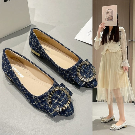 Damen elegante Slipper mit glitzerndem Schmuckdetail R&B