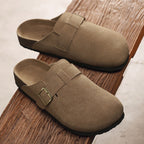 Damen elegante Clogs mit verstellbarem Riemen und rutschfester Sohle R&B
