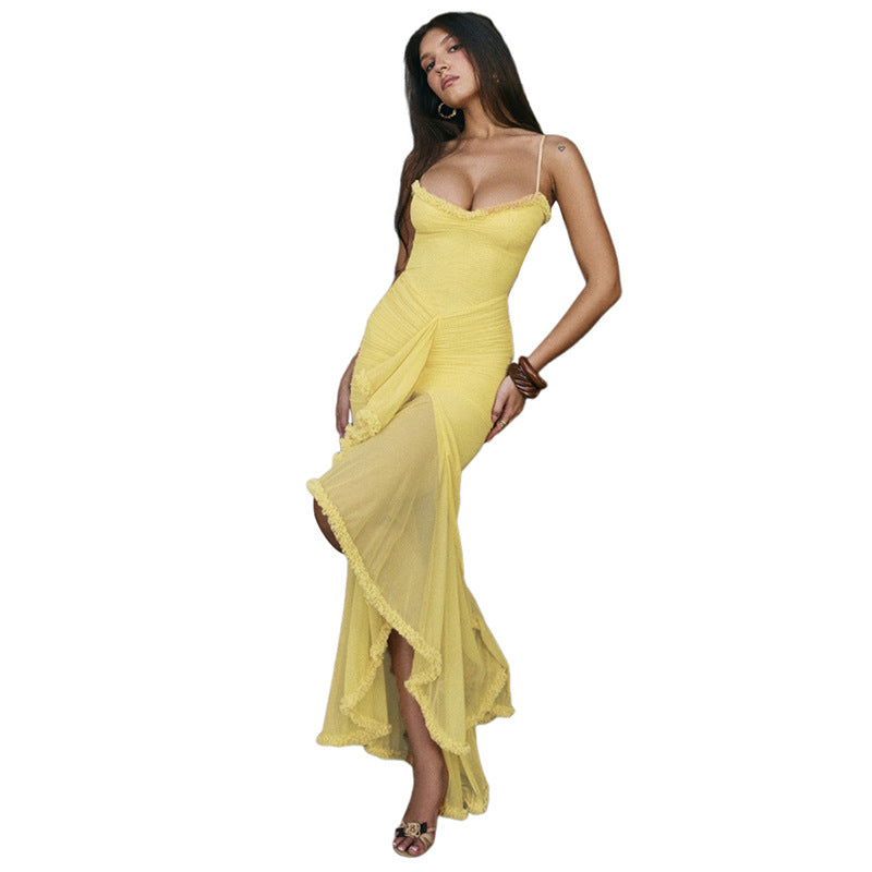 Damen Elegantes Wickelkleid mit Rüschendetails und figurbetontem Schnitt R&B