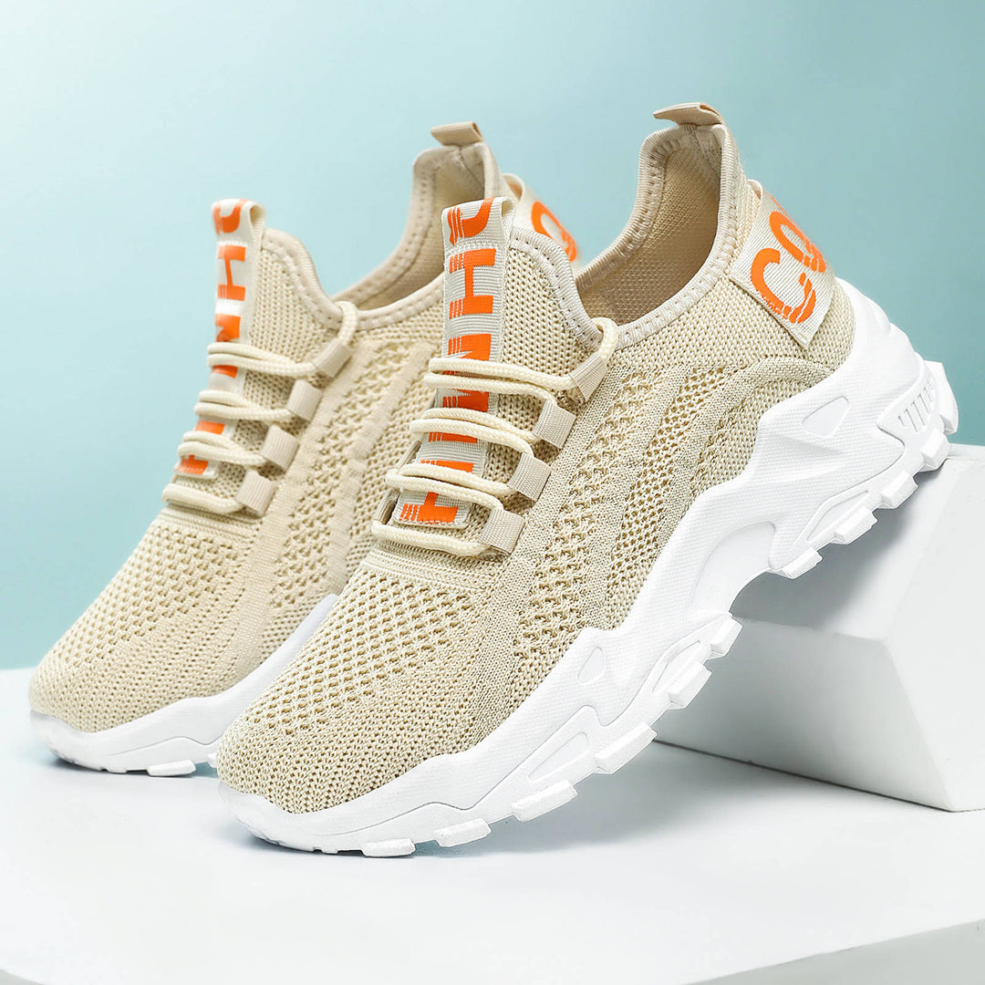 Damen Sportliche Sneaker mit atmungsaktiver Mesh-Oberfläche und Federungssystem R&B