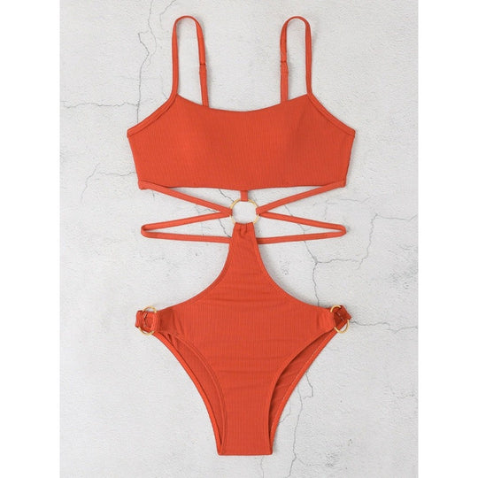 Damen Bikiniset mit stylischem Cut-Out-Design und goldenen Akzenten R&B