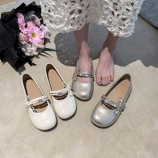Damen Ballerinas mit Schmuckdetail und elegantem Riemen R&B