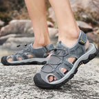 Damen Atmungsaktive Trekking-Sandalen mit stoßdämpfendem Fußbett und verstellbarem Schnellschnürsystem R&B